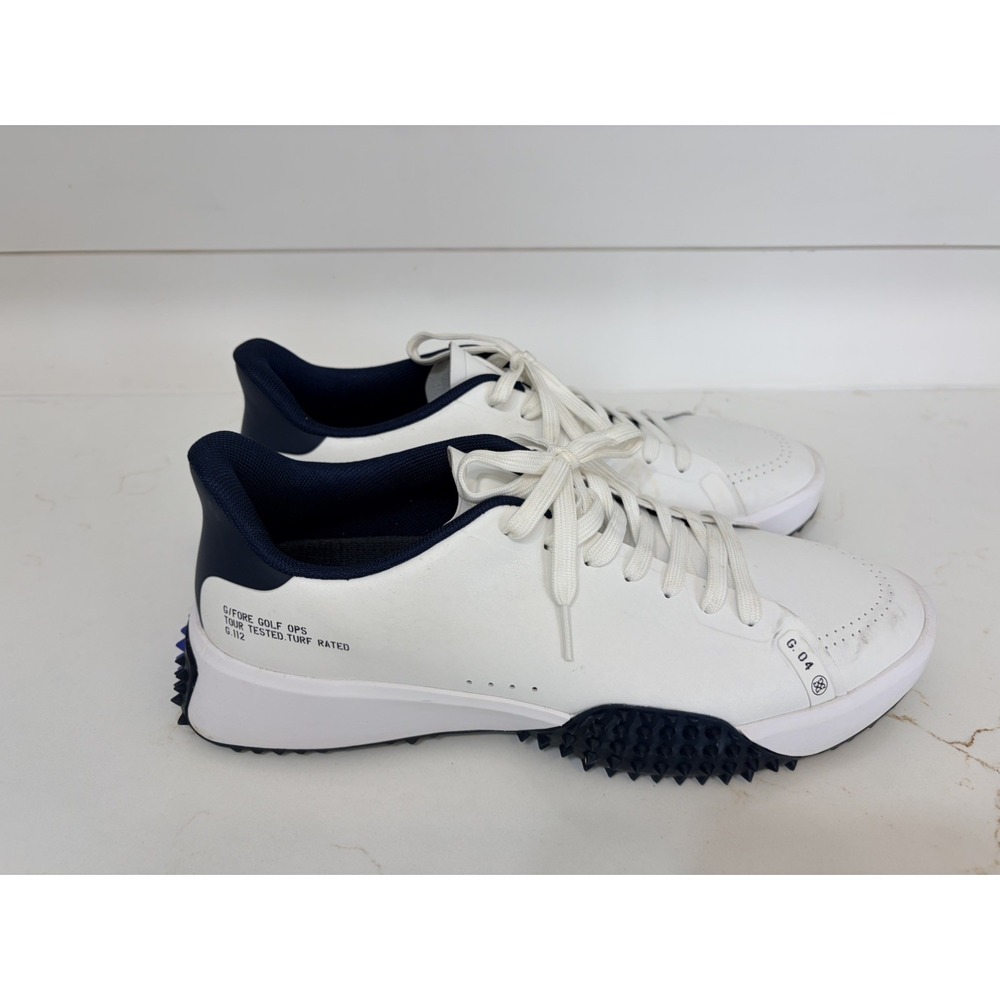 G/Fore G.112 Golf Shoes Mens 11.5 White Navy Blue Spikeless Sneaker Lace Up Low